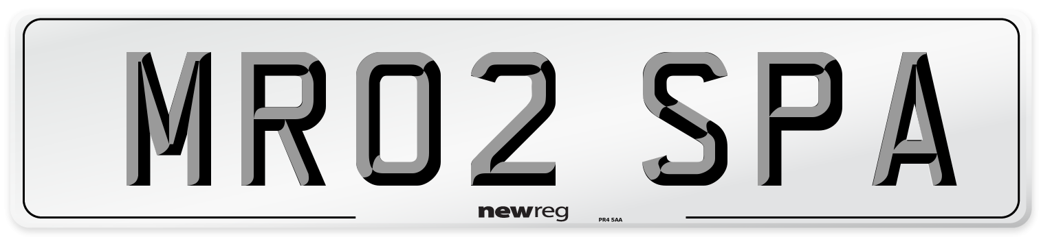 MR02 SPA Number Plate from New Reg